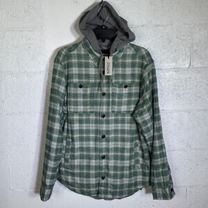 Buffalo David Bitton Men's Jakeim Plaid Hoodie Shacket forest green Small $99